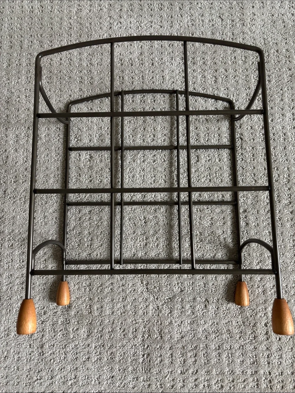 Metal Wine Rack Holds Nine Bottles